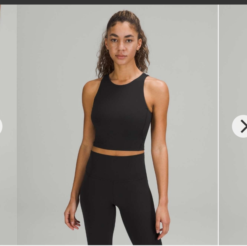 lululemon athletica Black Crop Tank Top